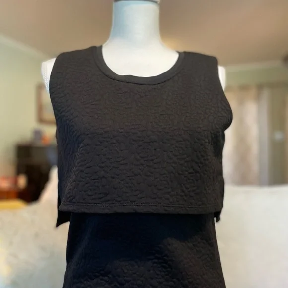 Bellfield Scilla Jacquard Textured Black Layered Dress - Picture 3 of 13